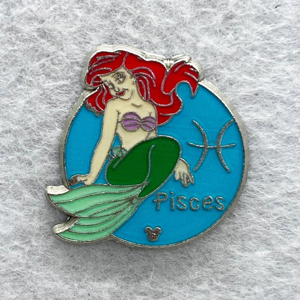 🔮 5/$25 Disney Little Mermaid Ariel Pisces Zodiac Astrology‎ Pin